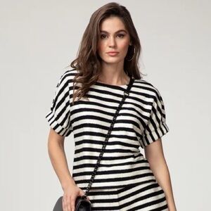 NWT Milly Julie Yarn Dye Knit Sequin Top Medium